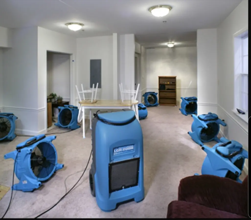 Air movers and dehumidifier setup for Water Damage Restoration in Rockledge